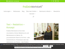 Tablet Screenshot of frollein-wortstark.de